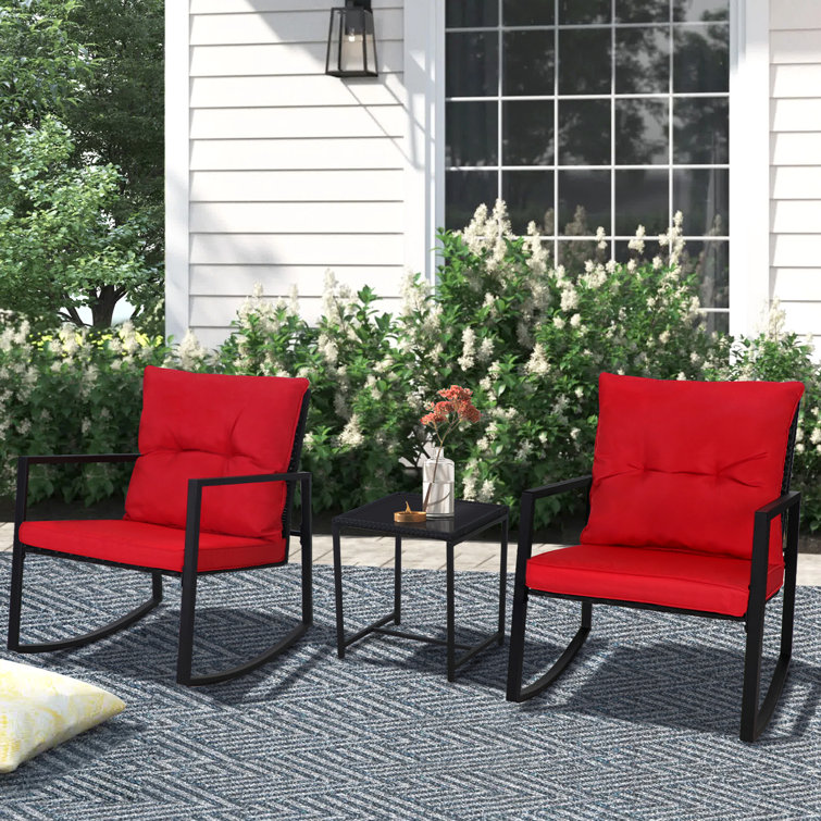 Kinzie outdoor 3 piece bistro outlet set with cushions